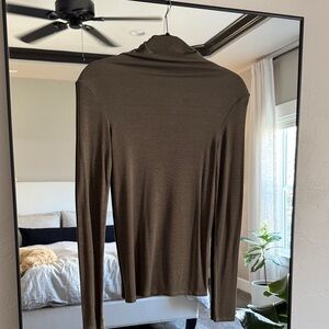 Enza Costa Silk Rib Turtleneck